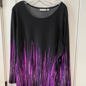 Susan Graver Black and Purple  Tunic Size XL